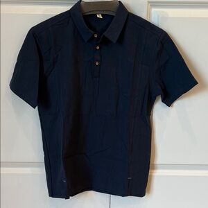 Caominmayi Men's Navy Blue Short-Sleeved Shirt, Size M